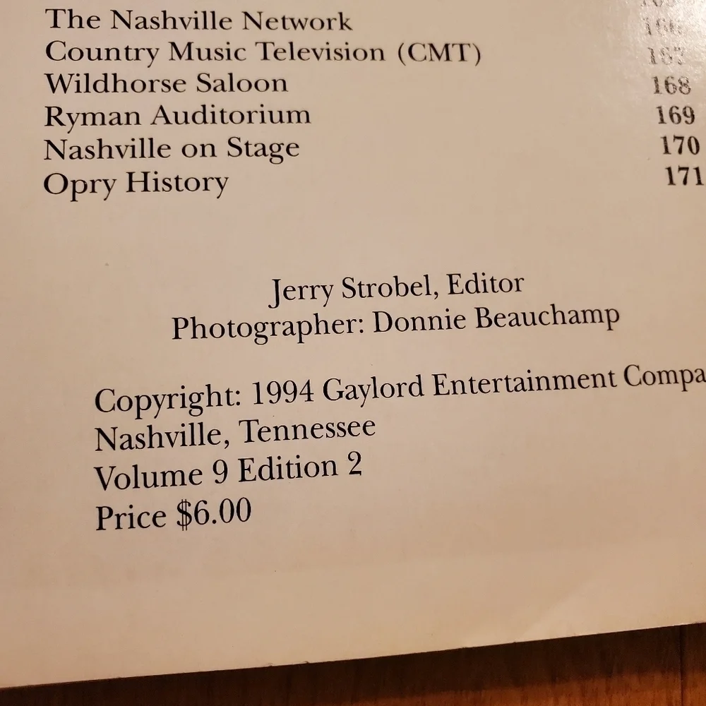 Grand Ole Opry Picture History Book 1994